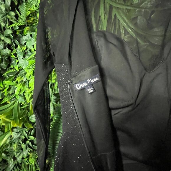 DEAR MOON Women Dress Size 7 Black Formal Mini‎ illusion Neckline Party  0448 - Picture 13 of 13